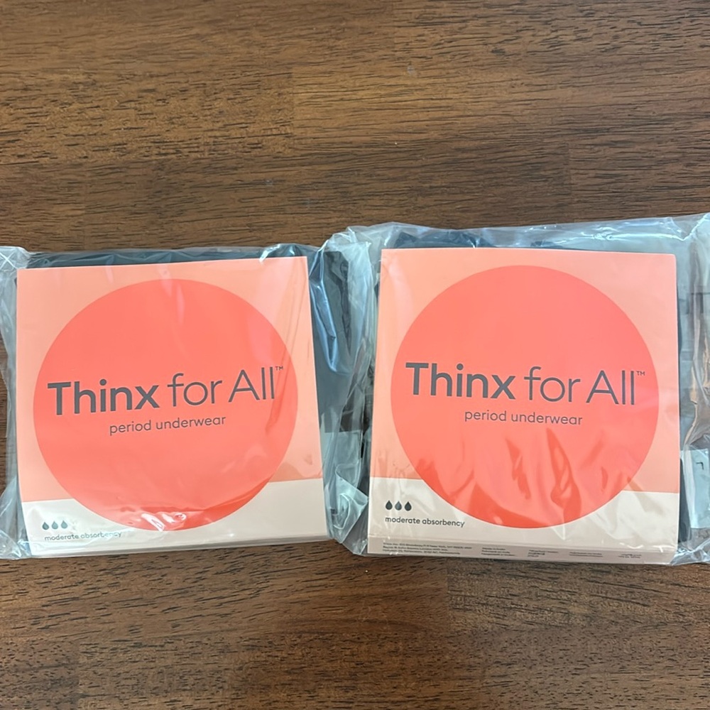 NEW NWT 2 packs of THINX For All period underwear black bikini size Small